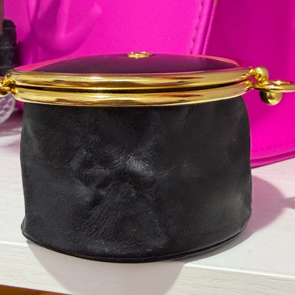 Valentino Garavani Black and Gold Coin Pouch - Picture 6 of 14